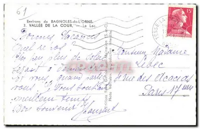 Lago na Vale da Cour — Arredores de Bagnoles-de-l'Orne — Edições Réal Giffi-Maunais — Verso