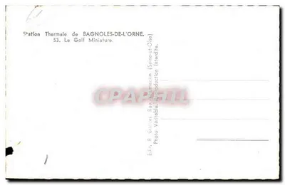 Bagnolles-de-l'Orne — Estação Termal. O Mini-Golfe — Éditeur R. Gattion, Rue de la Maison (Sienne-et-Oise) — Verso