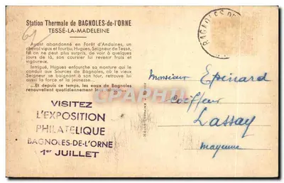 Hugues et son cheval — scène de forêt avec rocher — éditeur P. ROTGÉ — Verso