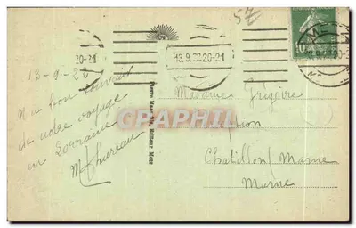 Metz — Gare — widok na stację z zegarowym dzwonnikiem — wydawca nieznany, n° 84 — Rewers