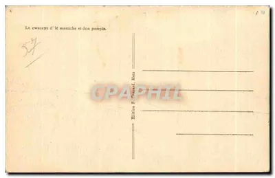 Bilhete postal antigo Outro Lo cwaraye d le mamiche et don pampin Folklore Costume — Verso