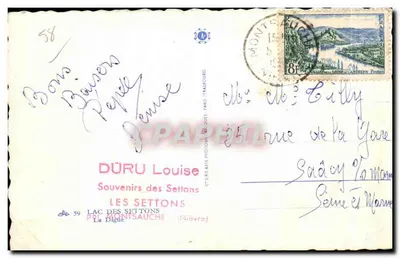 Jezioro Settons — widok z przegrodki i domu administracyjnego — Les Settons, Nièvre — Rewers