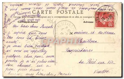 Clamecy - Kościół św. Martyna — widok z gotyckiej wieży — B.F., Paryż, nr 14 — Rewers