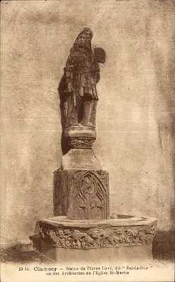 Clamecy — Estátua de Pierre Cuvé dito "Bat-la-Duc", um dos arquitetos da Igreja St-Martin