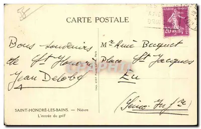 Saint-Honoré-les-Bains — Wejście na golf — Imp. d'Art Pierre Lallier, Paryż — Rewers