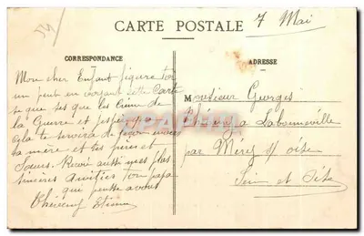 Leyr - Bombardamento dos dias 14 e 26 de Dezembro de 1914 - A Epicerie Nancéienne e a Rue des Écoles — Imprensa Ch. Buré e Cie, Tours — Verso