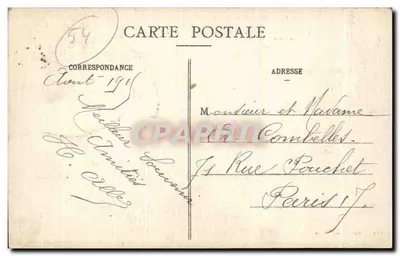 Gerbéviller — Rue de Lorraine e o canto da Rue des Ponts após o bombardeio — Quantin, lib.édit. - Cliché Dirler — Verso