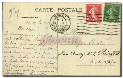 NANCY — La Statue du Général Drouot sur le Cours Léopold — Éditeur : Tézier, n° 83 — Verso