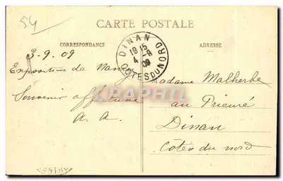 Dom Alsacki na wystawie w Nancy — Lekcja czytania — F. Pucique, Nancy — Rewers