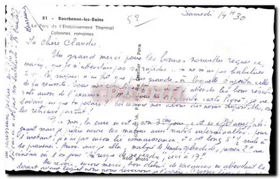 Bourbonne-les-Bains — O Parque do Estabelecimento Termal, Colunas Romanas — Editor Cap — Verso