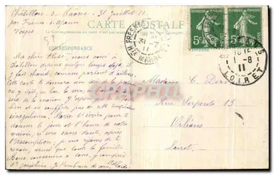 Chatillon-sur-Saône — Zamek — wydawca nieznany — Rewers