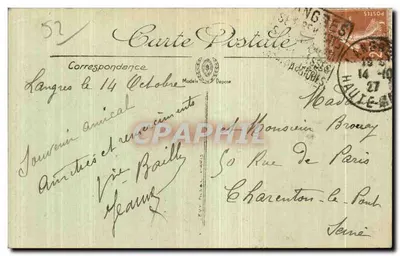 Langres — La Crémaille — Visé Paris n° 34 — Verso