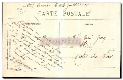 Gourgançon — Huizen dichtbij de Kerk verbrand door Duitsers op 8 September 1914 — Uitgever L. Ménaud, Fontainebleau, n° 139 — Achterkant