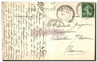 TROISSY (Marne) — O Templo bombardeado — Combates de Junho-Julho 1918 — Verso