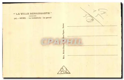 Reims - Katedra - Portal — seria 507, wyd. Poli-Dupuy, Reims — Rewers