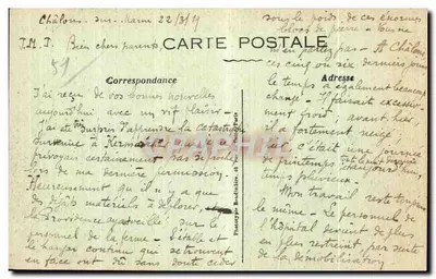 Suippes po bombardowaniu — W Champagne — Chot Express, Visé Paris, n°874 — Rewers