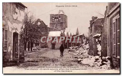 St. Grates-Maurey — A Igreja e a Praça após o bombardeio alemão — Marcel Dalby