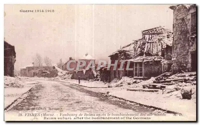 Fismes (Marne) — Faubourg de Reims após o bombardeio alemão — Foto Marcel Delbôy, Bordeaux