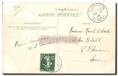 La Grande Cascade — Mortain, Manche — wydawca S. O. 220 — Rewers