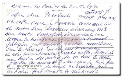 Źródło Divonne — Divonne-les-Bains — REAL-PHOTO — Rewers