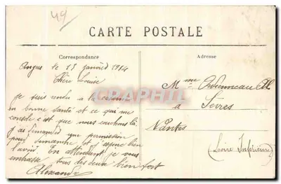 Angers — Beeld van Robert de Sterk — T. V., fot. — Achterkant
