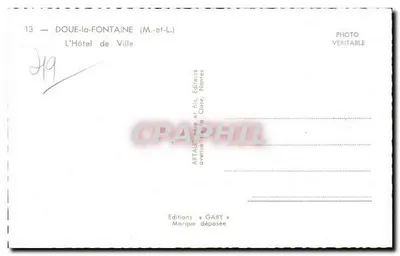 Doué-la-Fontaine — O Hotel de Ville — Edições Gaby — Verso