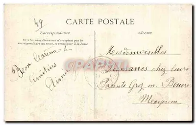 Angers — widok panoramiczny z wstawionymi literami — F. Duvivier, Angers — Rewers