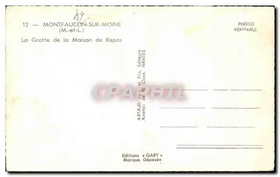 A Gruta da Casa de Repouso — Montfaucun-sur-Moine (M.-et-L.) — Éditions Gaby, Nantes — Verso