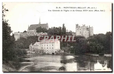 Montreuil-Bellay — Vista Geral da Igreja e do Castelo do Século XVII (Mon. hist.) — Dando-Berry, Loudun - 385