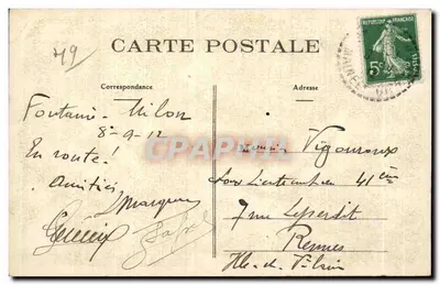 Fontaine-Milon (M.-et-L.) — Zamek — E. Georges, litografia Angers — Rewers