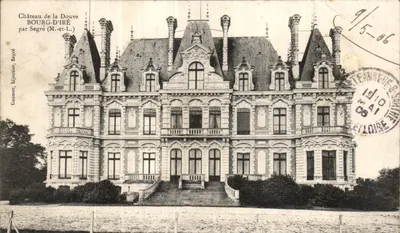 Château de la Douve — vue du château à Bourg-d'Iré — éditeur Gaumer, bijoutier, Segré