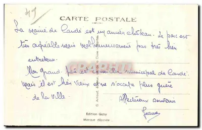 Candé (M.-et-L.) — La Mairie — Editor Saby, n° 2305 — Reverso