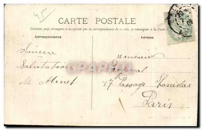 Orléans — Juana de Arco sobre su hoguera — Nuevas Galerías París — Reverso
