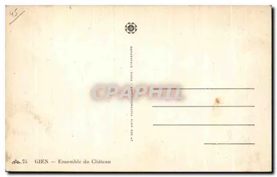 Gien — Conjunto do Castelo — Cie des Arts Photomécaniques, Paris — Verso