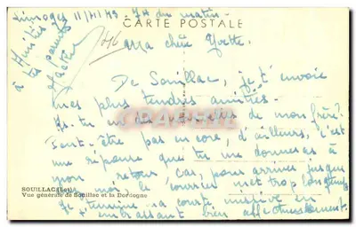 Souillac (Lot) — Vista geral de Souillac e a Dordogne — editor Caim — Verso