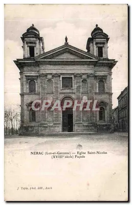 Nérac (Lot-et-Garonne) — Igreja de São Nicolau, fachada do século XVIII — J. Tafle, fot. editor, Auch