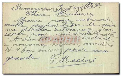 Roanne — Monument Populle — editor anônimo, n° 1470 — Verso