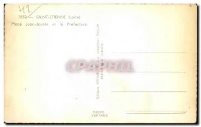 Saint-Étienne (Loire) — Plac Jean-Jaurès i Prefektura — Wydawnictwo GRAHAIR, Paryż — Rewers
