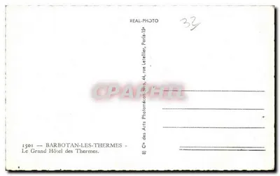 Barbotan-les-Thermes — Grand Hôtel des Thermes — Spółka Sztuki Fotomechanicznej, Paryż-15e — Rewers