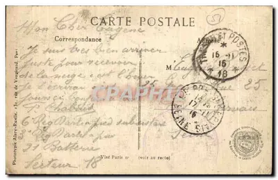 Suippes, Marne — Igreja destruída pelos Alemães — L.C.H. Paris n°349 — Verso