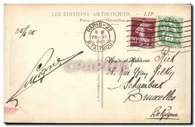 Exposition Internationale des Arts Décoratifs — Paris 1925 — La Porte d'Honneur et le Pont Alexandre III — Verso