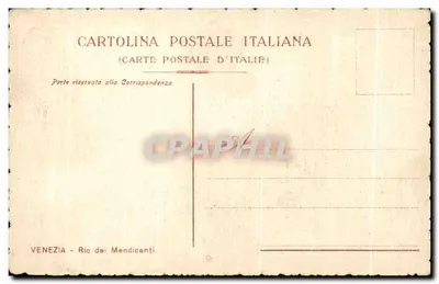 Venecia — Rio dei Mendicanti — Tarjeta Postal Italiana — Reverso