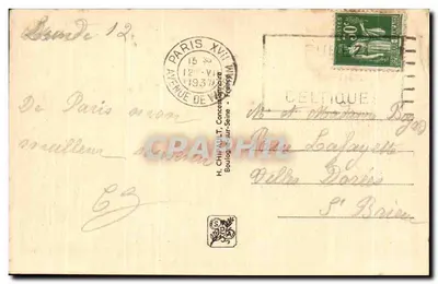Internationale Expo van Parijs 1937 — Algemene uitzicht genomen vanaf het Trocadéro — Antieke ansichtkaart nr. 146 — Achterkant