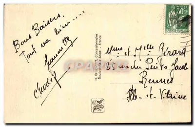 Pabellones de Suiza e Italia — Vistos desde el Puente IENA — Exposición Internacional París 1937 — Reverso