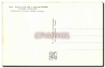 Pavilhão da Inglaterra — Exposição Internacional de Paris 1937 — CH — Verso