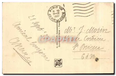 파리 국제 박람회 1937 — 왼쪽 강둑 전경 — H. Chipault, 번호 162 — 뒷면