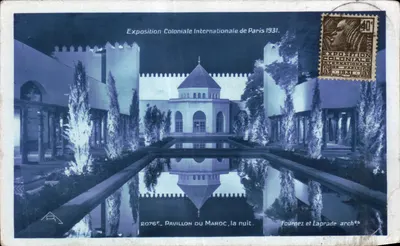 Pavillon du Maroc, la nuit — Exposition Coloniale Internationale de Paris 1931 — Fourniez et Laprade, n° 2076F