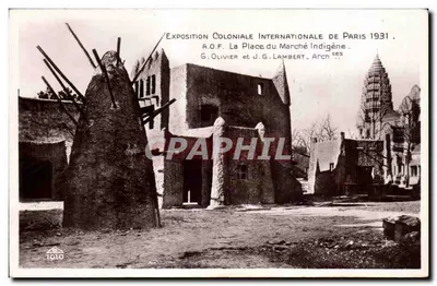 Exposition Coloniale Internationale de Paris 1931 — La Place du Marché Indigène — G. Olivier et J.G. Lambert, Architectes