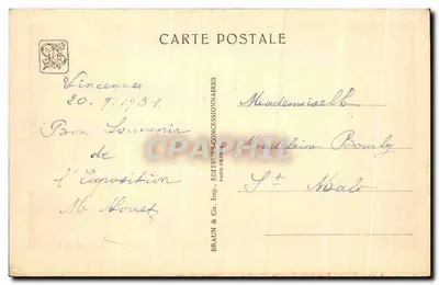 Embarcações indígenas no lago — Exposição Colonial Internacional — Paris 1931 — Verso