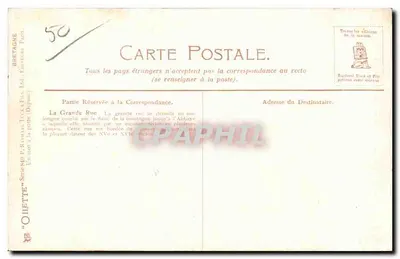 Mont Saint-Michel, A Rua Principal — Oliette & Fils, Paris, Série 840 — Verso